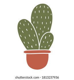 hand drawn cactus plant doodle illustration
