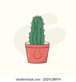 Cactus dibujados a mano en el estilo gráfico del dibujo de tinta de la olla