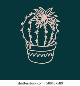 Hand drawn cactus print