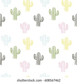 Hand drawn cactus print