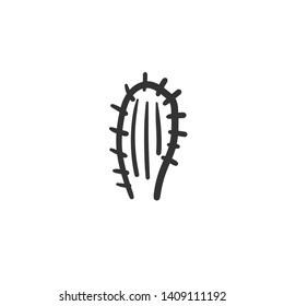 Hand drawn cactus. Simple vector icon