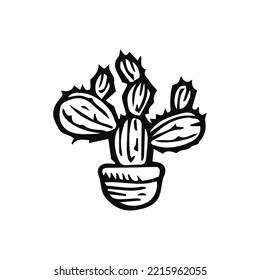 Hand Drawn Cactus Vector Art art designs