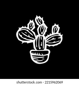 Diseños artísticos de arte Cactus Vector de mano
