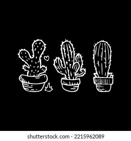 Hand Drawn Cactus Vector Art art designs