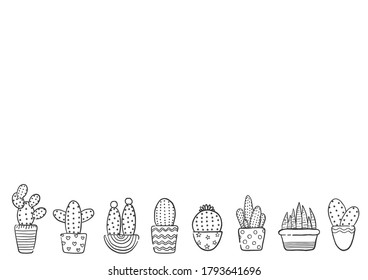 Hand drawn cactus, vector illustration