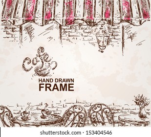 Hand drawn cafe background