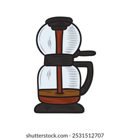 Hand Drawn Cafe And Coffee Illustration Colored - Drip Bewe