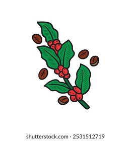 Hand Drawn Cafe And Coffee Illustration Colored - Coffee Plant