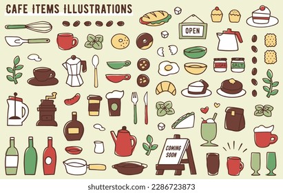 handgezeichnete Cafeteria-Illustration