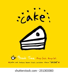 Hand drawn cafe poster illustration - vector