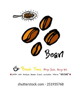 Hand drawn cafe poster illustration - vector