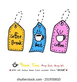 Hand drawn cafe poster illustration - vector