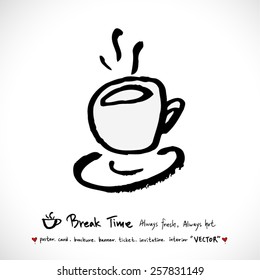 Hand drawn cafe poster illustration - vector