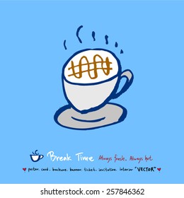 Hand drawn cafe poster illustration - vector