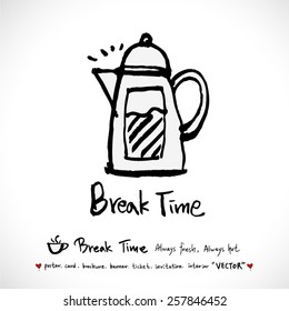 Hand drawn cafe poster illustration - vector