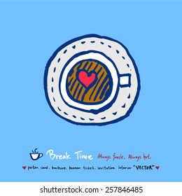 Hand drawn cafe poster illustration - vector