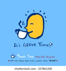 Hand drawn cafe poster illustration - vector