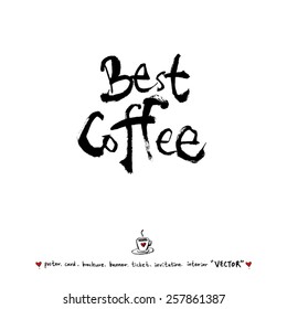 Hand drawn cafe poster illustration - vector