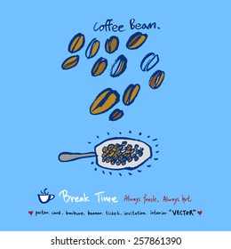 Hand drawn cafe poster illustration - vector