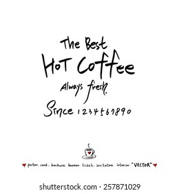 Hand drawn cafe poster illustration - vector