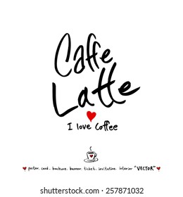 Hand drawn cafe poster illustration - vector