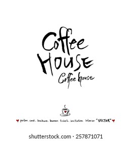 Hand drawn cafe poster illustration - vector