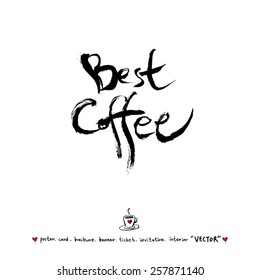 Hand drawn cafe poster illustration - vector