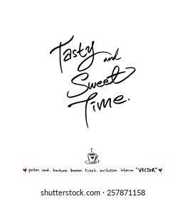 Hand drawn cafe poster illustration - vector