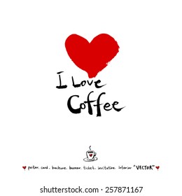 Hand drawn cafe poster illustration - vector