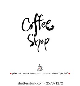 Hand drawn cafe poster illustration - vector