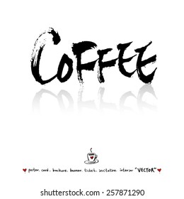 Hand drawn cafe poster illustration - vector