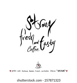 Hand drawn cafe poster illustration - vector