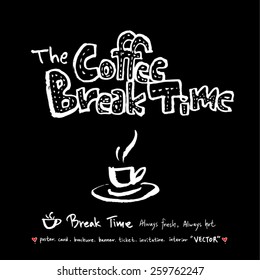 Hand drawn cafe poster illustration - vector