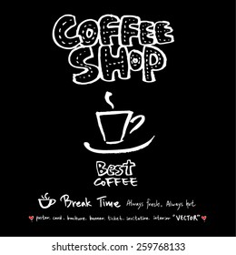 Hand drawn cafe poster illustration - vector