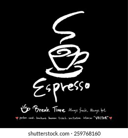 Hand drawn cafe poster illustration - vector