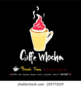 Hand drawn cafe poster illustration - vector