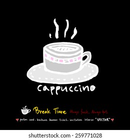 Hand drawn cafe poster illustration - vector