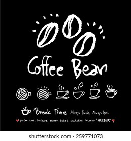 Hand drawn cafe poster illustration - vector
