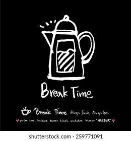 Hand drawn cafe poster illustration - vector