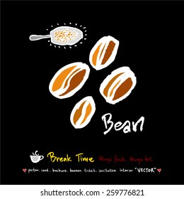 Hand drawn cafe poster illustration - vector
