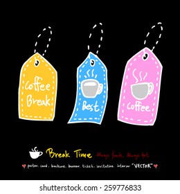 Hand drawn cafe poster illustration - vector
