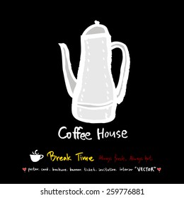 Hand drawn cafe poster illustration - vector