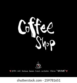 Hand drawn cafe poster illustration - vector