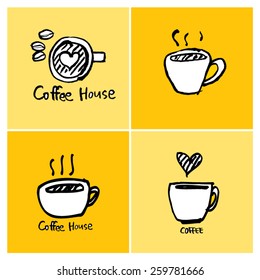 Hand drawn cafe poster illustration - vector