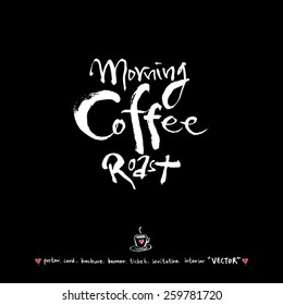 Hand drawn cafe poster illustration - vector