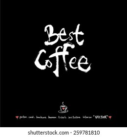 Hand drawn cafe poster illustration - vector