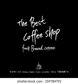 Hand drawn cafe poster illustration - vector