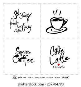 Hand drawn cafe poster illustration - vector