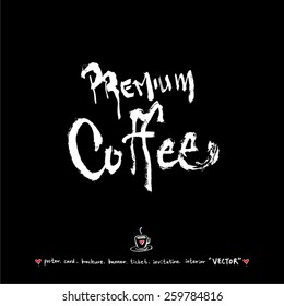 Hand drawn cafe poster illustration - vector