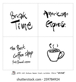 Hand drawn cafe poster illustration - vector